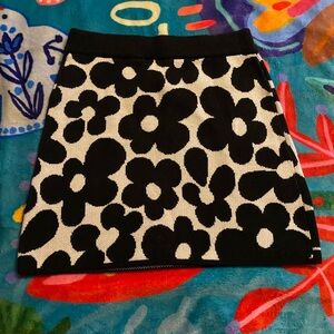 Divided Black and White Mini Skirt